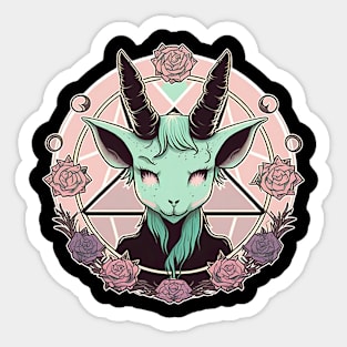 Pastel goth cute baphomet Sticker